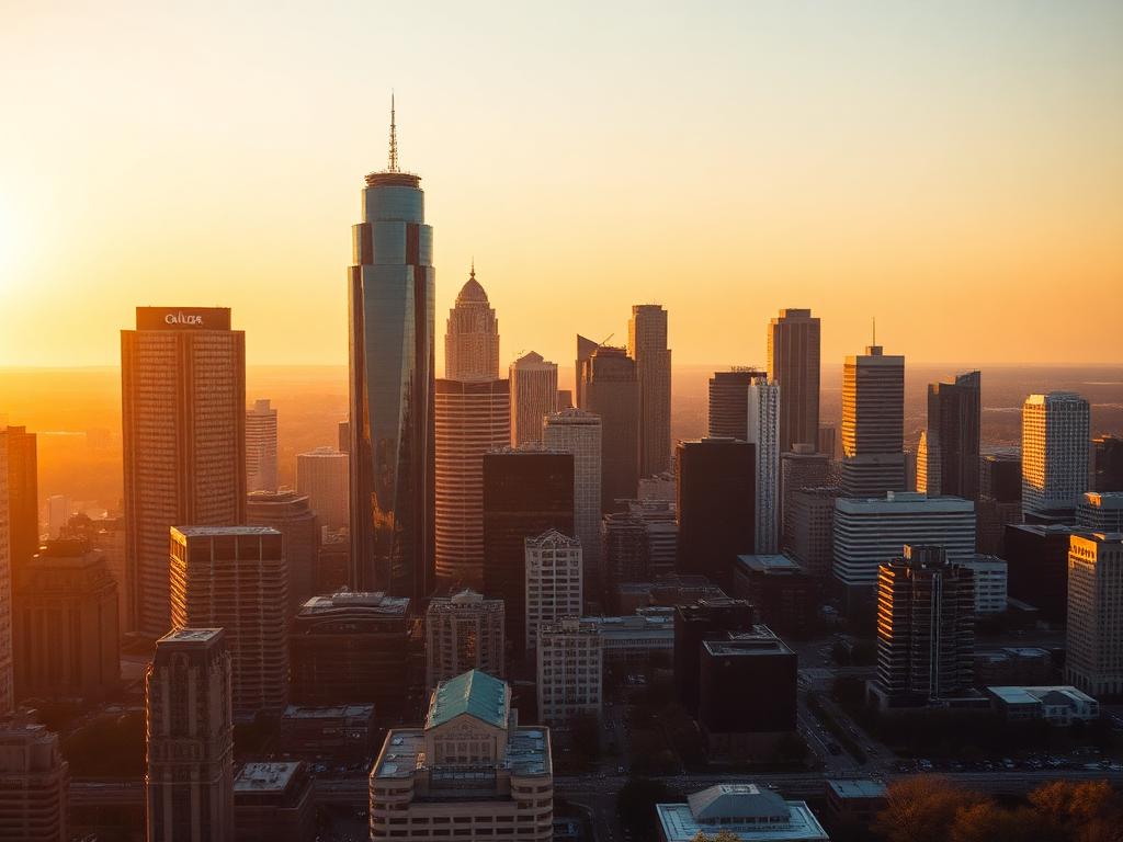 Atlanta skyline at golden hour