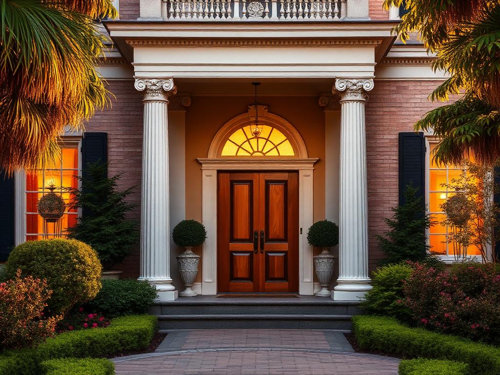 Elegant home entrance with columns