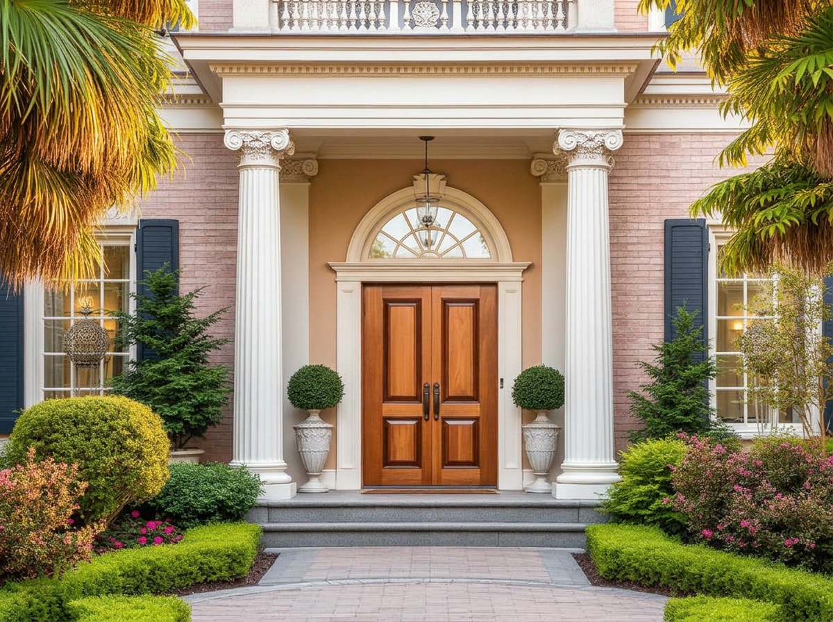 Elegant home entrance with columns